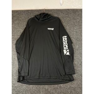 Hook & Tackle Seamount Fishing Hoodie Mens 2XL Black Pullover UPF 50 Protection